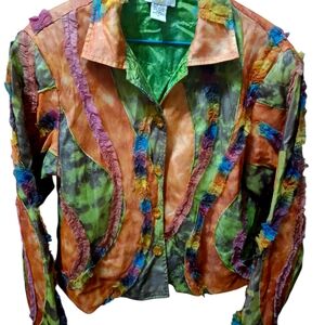 Multicolor Artistic Women's Blazer